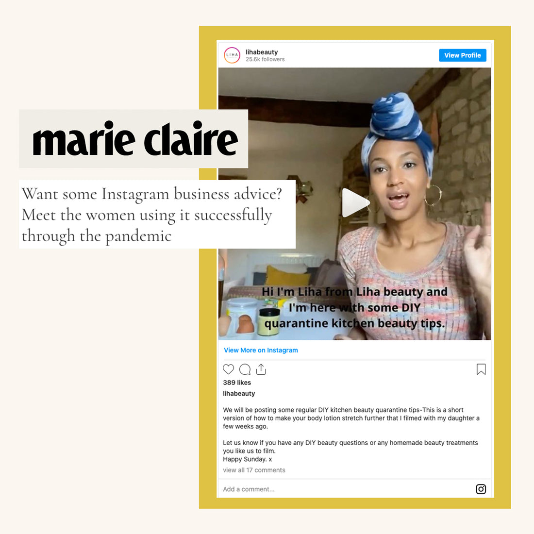 MARIE CLAIRE: Want some Instagram business advice?